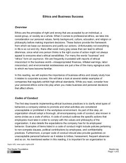 Ethics and Business Success