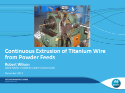 Continuous Extrusion of Titanium Wire from Powder Feeds