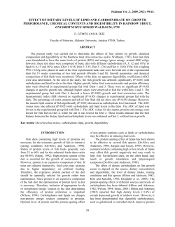 effect of dietary levels of lipid and carbohydrate on growth
