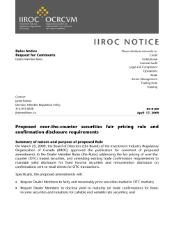 Proposed over-the-counter securities fair pricing rule and