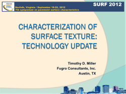 Pavement Surface Texture