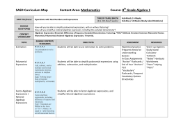 SASD Curriculum Map Content Area: Mathematics Course: 8 Grade