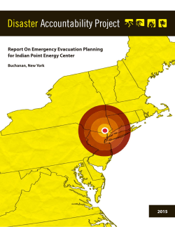 Emergency Evacuation Planning For Indian Point Energy Center