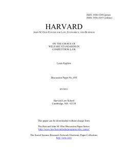 Olin Center WP - Harvard Law School