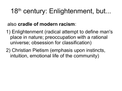 18th century: Enlightenment, but