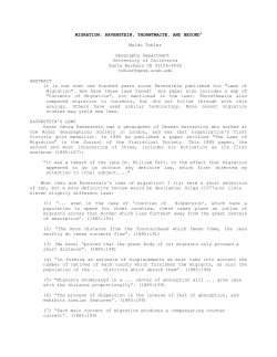 migration: ravenstein, thorntwaite, and beyond