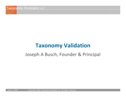 Taxonomy Validation