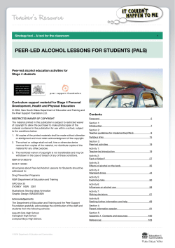 Peer-led alcohol lessons for students (PALS)