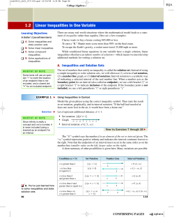 1.2 Linear Inequalities in One Variable
