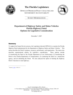 Florida Highway Patrol Options for Legislative Consideration