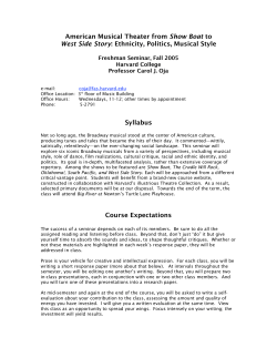 American Musical Theater from Show Boat to West Side Story