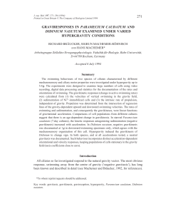 271 graviresponses in paramecium caudatum and didinium