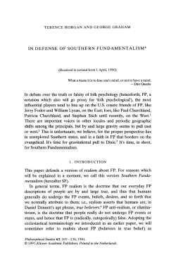 In defense of Southern Fundamentalism