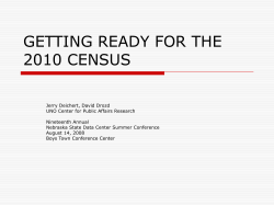 Getting Ready for the 2010 Census