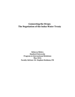 The Negotiation of the Indus Water Treaty