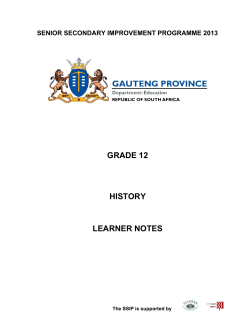 grade 12 history learner notes