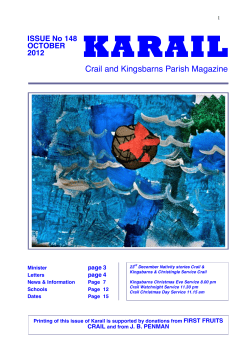 Crail and Kingsbarns Parish Magazine