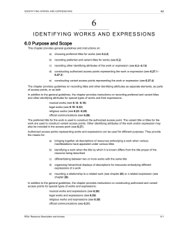 Identifying Works and Expressions