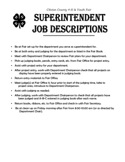 Be at Fair set-up for the department you serve as