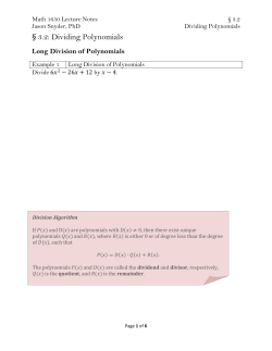 3.2: Dividing Polynomials