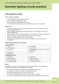 Lighting Circuits worksheet - Pearson Schools and FE Colleges