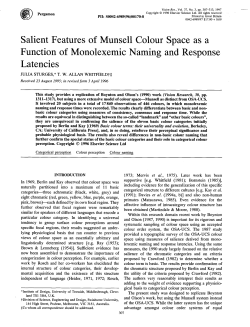 Salient Features of Munsell Colour Function of