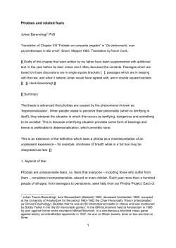 Phobias and related fears