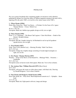 PAX by LAX Pax was a poetry broadside (also containing graphic art