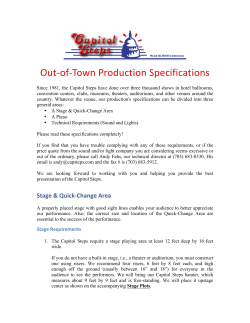 Out of Town Production Specifications