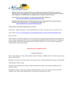 The Pacific Railroad Act of 1862 Scroll down for complete article.
