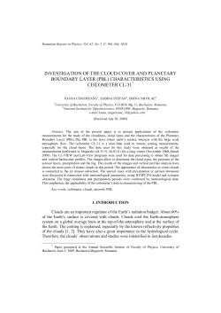 investigation of the cloud cover and planetary boundary layer (pbl)