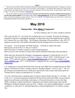 May 2016 - Olympia Fellowship of Reconciliation