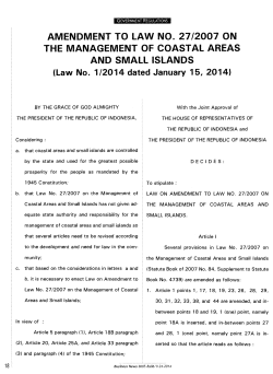 amendment to law no. 27/2007 on the management of coastal areas