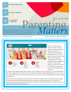 Parenting Matters Newsletter April, May, June