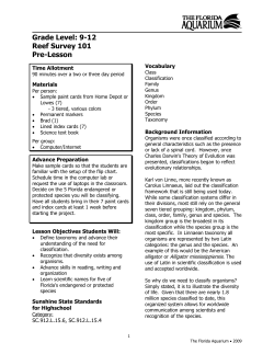Grade Level: 9-12 Reef Survey 101 Pre-Lesson