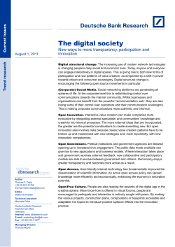 The digital society: New ways to more transparency