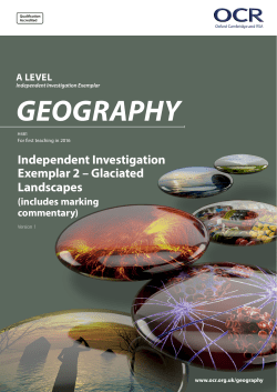 Independent Investigation Exemplar 2 &ndash; Glaciated Landscapes