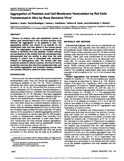 Aggregation of Platelets and Cell Membrane