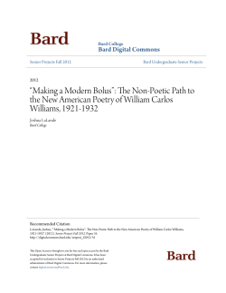 The Non-Poetic Path to the New American Poetry of William Carlos