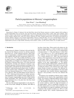 Particle populations in Mercury`s magnetosphere