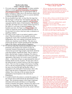 Martin Luther King "I Have a Dream" Speech 1. Five score years ago