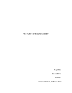 THE TAMING OF THE (TRUE) SHREW
