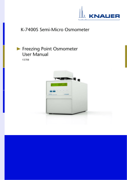 Freezing Point Osmometer K-7400S manual