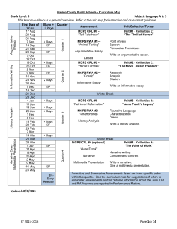 8th Gr. Lang. Arts Curriculum Map