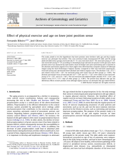 Effect of physical exercise and age on knee joint position