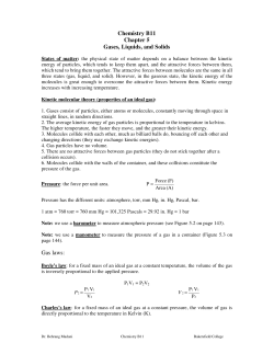 Chemistry B11 Chapter 5 Gases, Liquids, and Solids