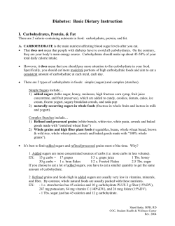 Diabetes: Basic Dietary Instruction
