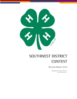 southwest district contest - College of Agricultural, Consumer and