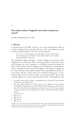 2 The sodomy offence: England`s least lovely criminal law export?1