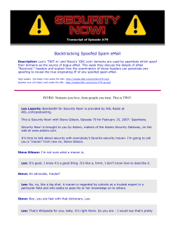 Backtracking Spoofed Spam eMail